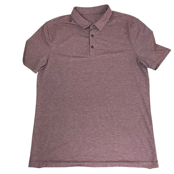 lululemon Men’s Evolution Short Sleeve Polo Heathered Purple Taupe Large - Picture 3 of 16